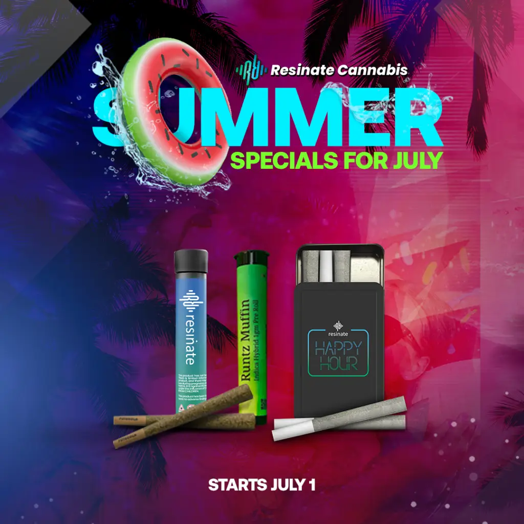 Resinate July preroll promotion social post