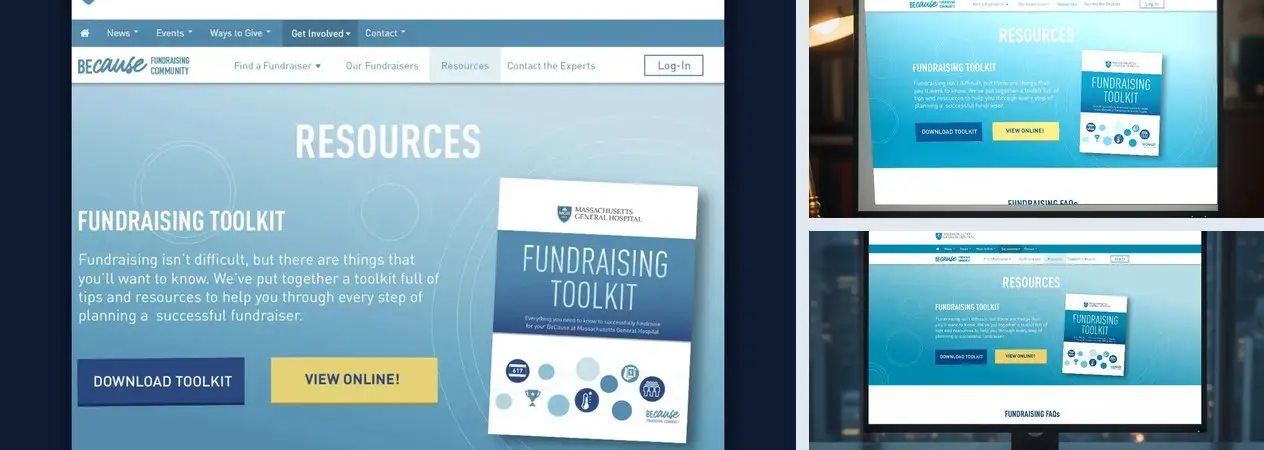 Mass General: BeCause fundraising toolkit, programme resources and campaign landing page