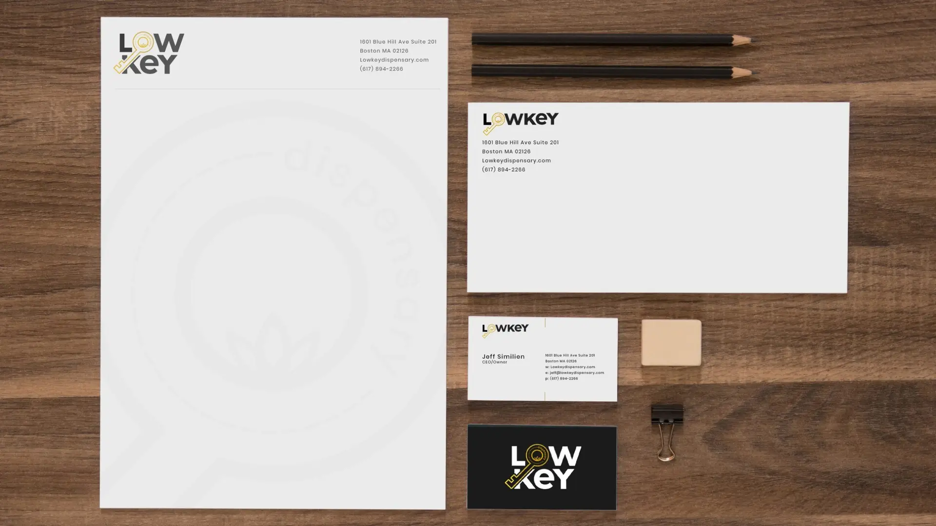 The Lowkey stationery system laid out