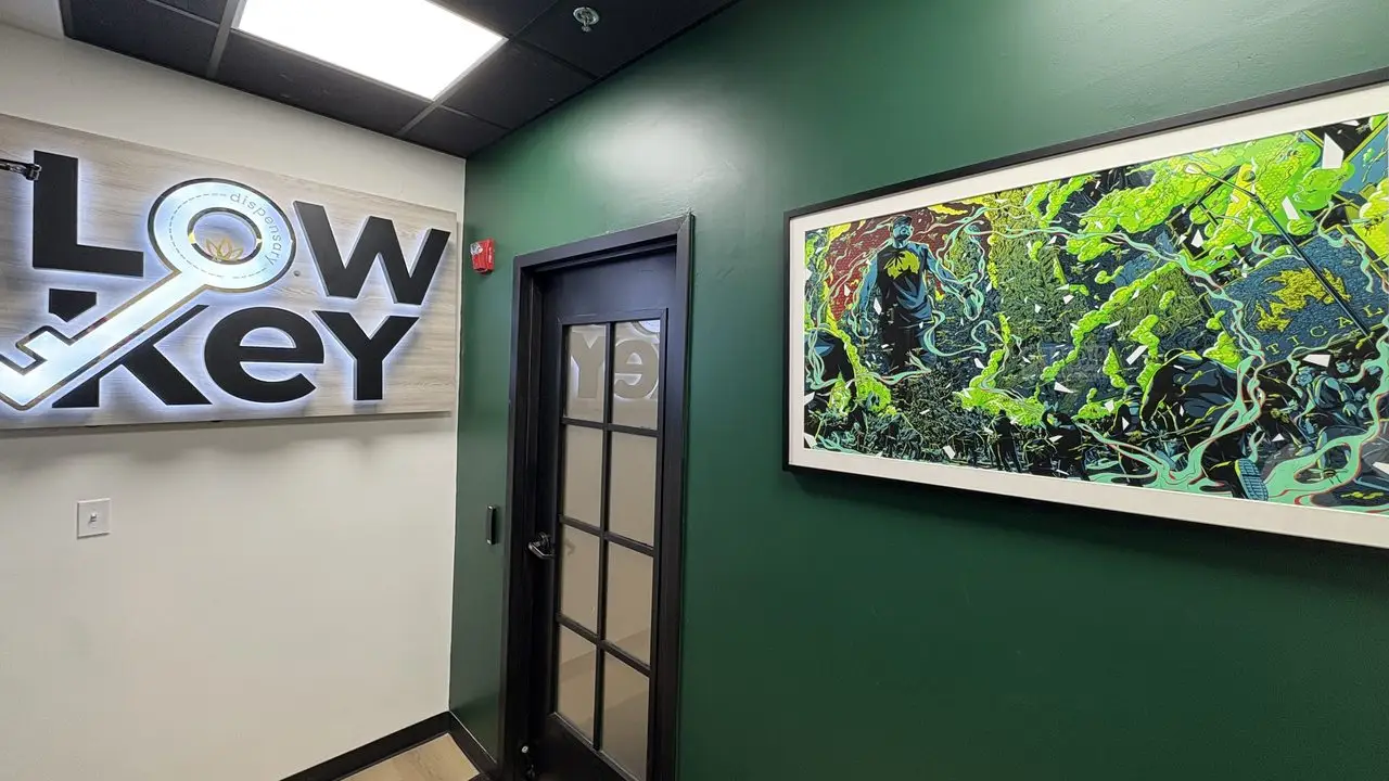 The chosen Lowkey mark built as a dimensional sign in the store