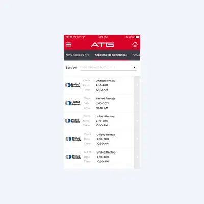 The ATG tire ordering app - the scheduled-orders queue