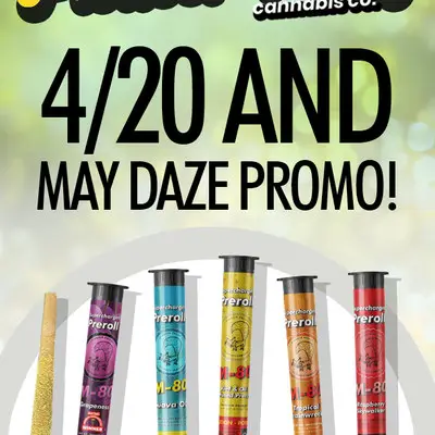 Wholesale email to dispensary buyers headed 4/20 And May Daze Promo, showing the infused pre-roll range.
