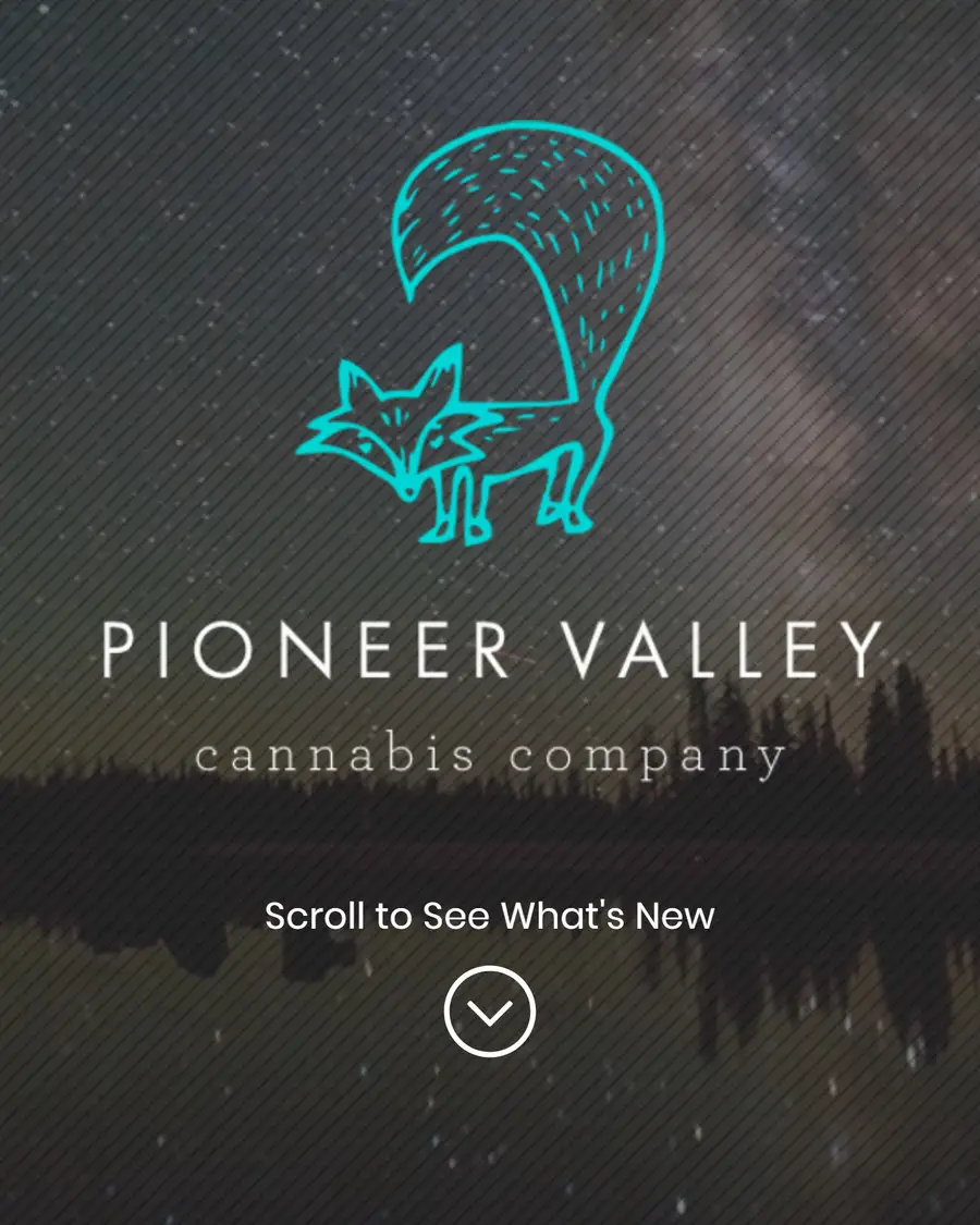 The pvxtracts.com homepage on a phone, showing the fox mark and wordmark over the night forest hero and the scroll prompt.